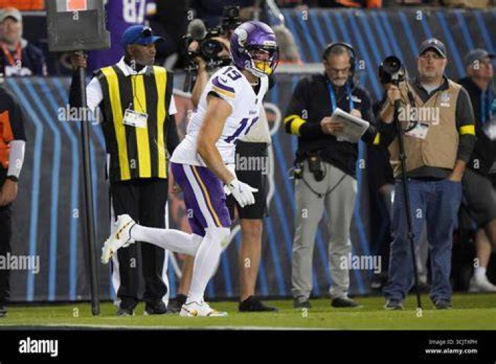  Adam Thielen celebrates after scoring a touchdown against the Washington Redskins at FedExField.
