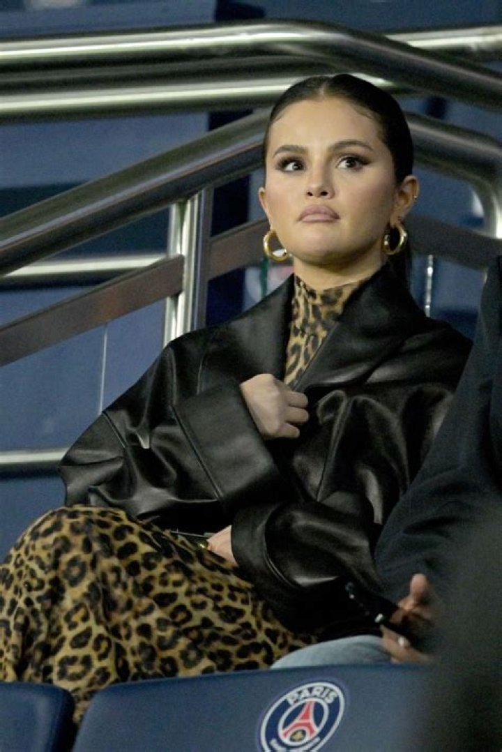 Selena Gomez attends the Ligue 1 Uber Eats match between Paris Saint-Germain and Olympique de Marseille at Parc des Princes on September 24, 2023 i...